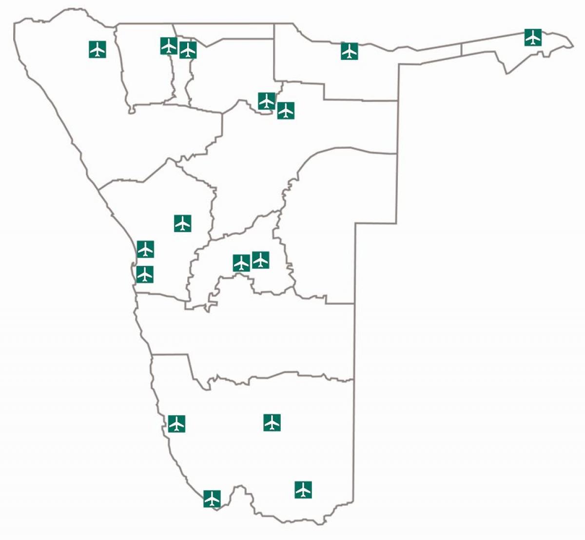 Mapa aerodrome u Namibiji