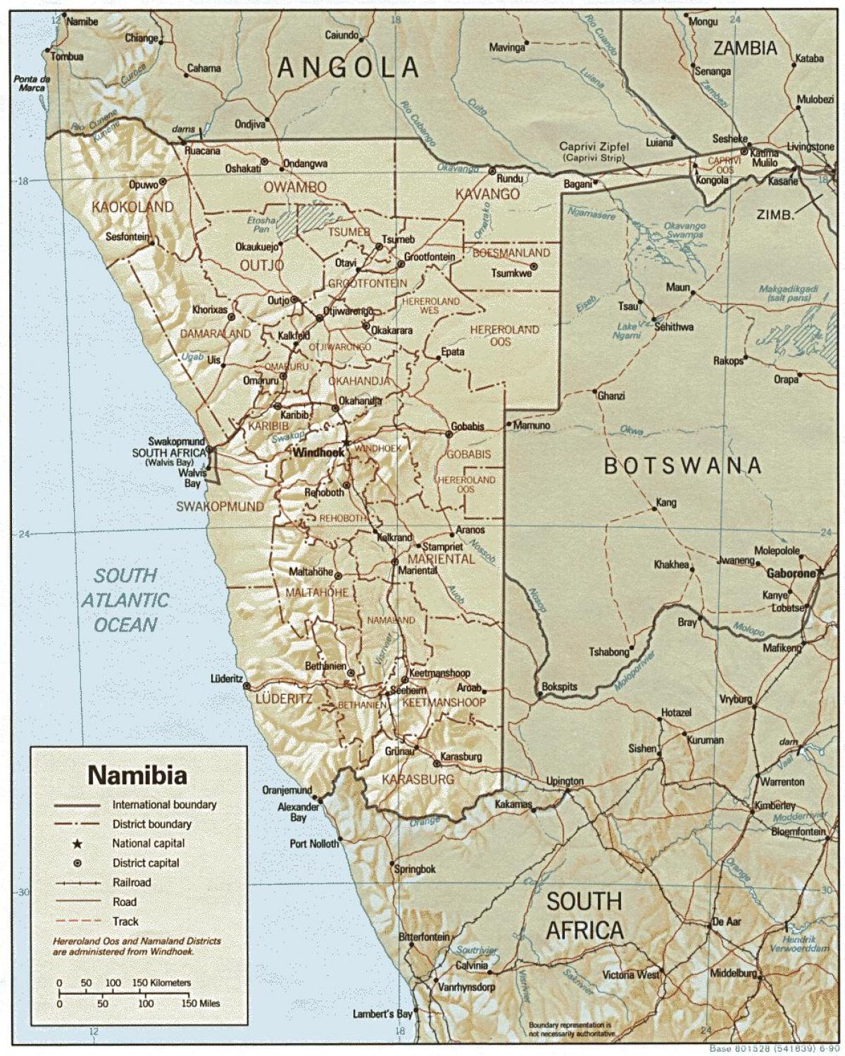 Mapa Namibiji farme