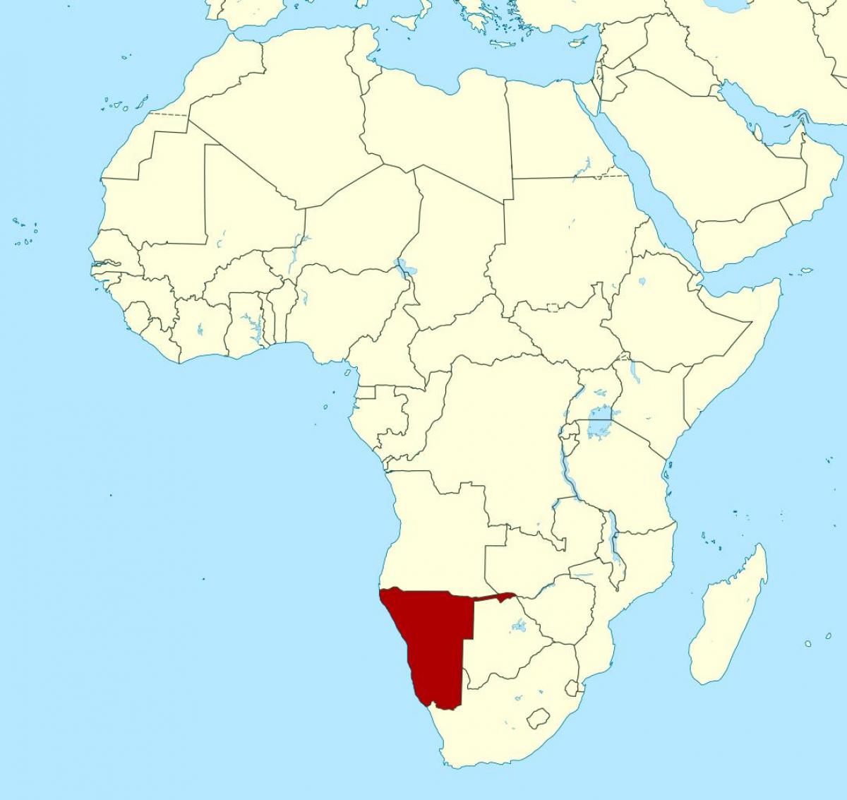 Mapa Namibiji afrike